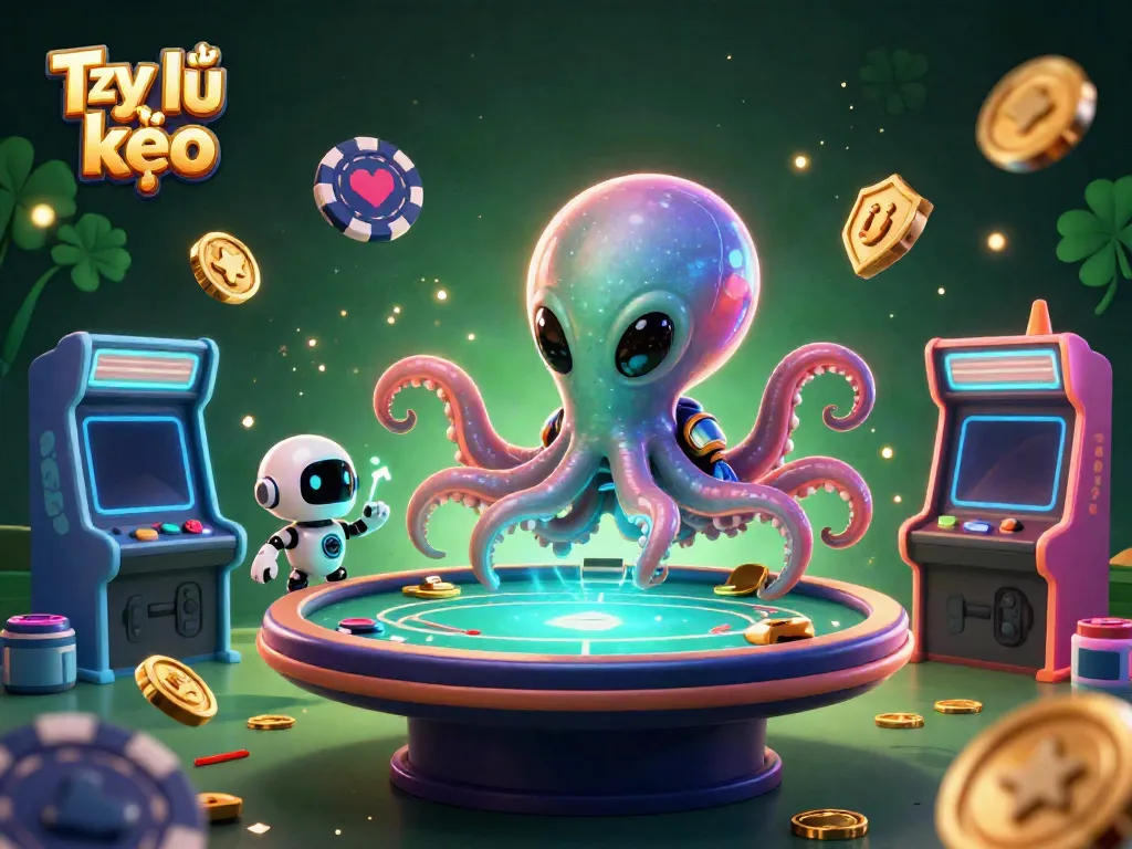 Experience the excitement of Tỷ lệ kèo with dynamic gambling visuals and animated characters.