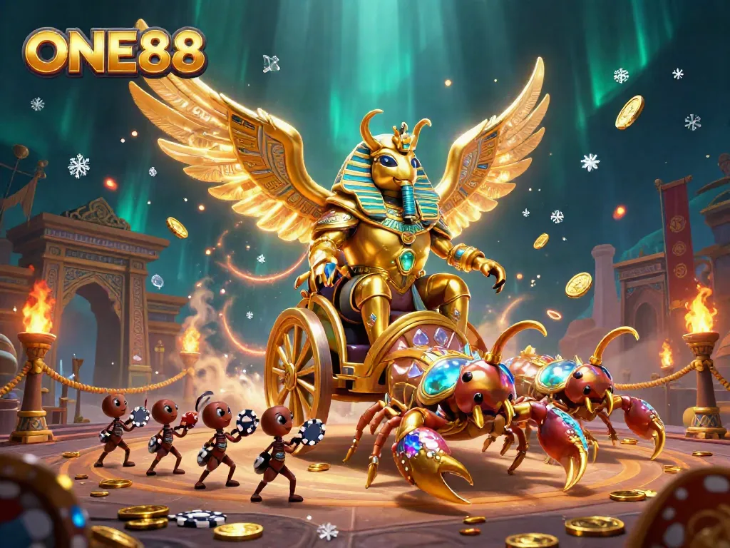 Bet on ONE88's exciting casino experience featuring vibrant gaming elements and dynamic characters.