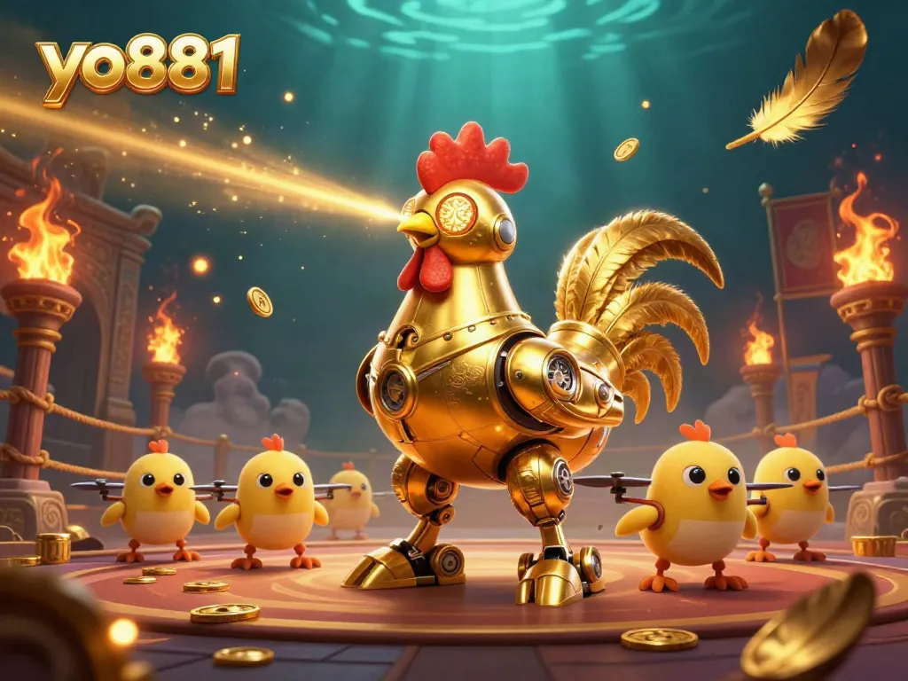 Win big with the thrilling yo881 casino adventure featuring epic golden rooster robots and dazzling game elements.