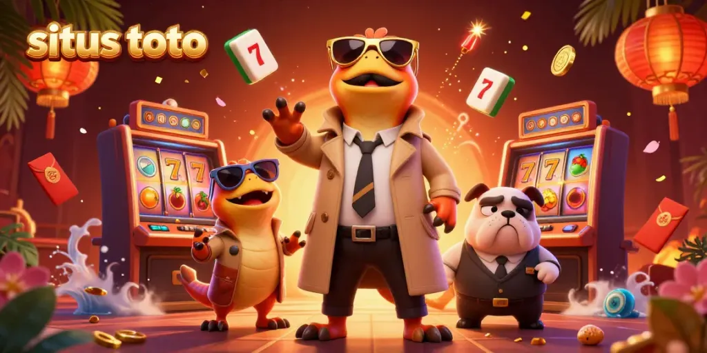 Three raptors in a trench coat attempting to sneak into a VIP lounge at a situs toto casino.