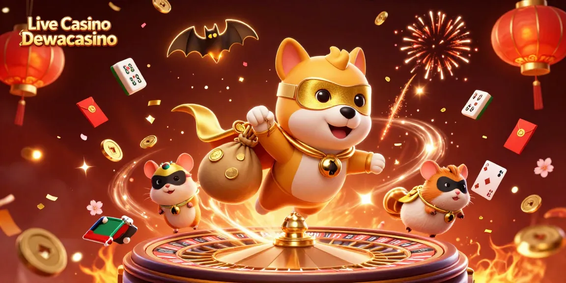 Experience the excitement of Live Casino Dewacasino with vibrant elements and engaging characters.
