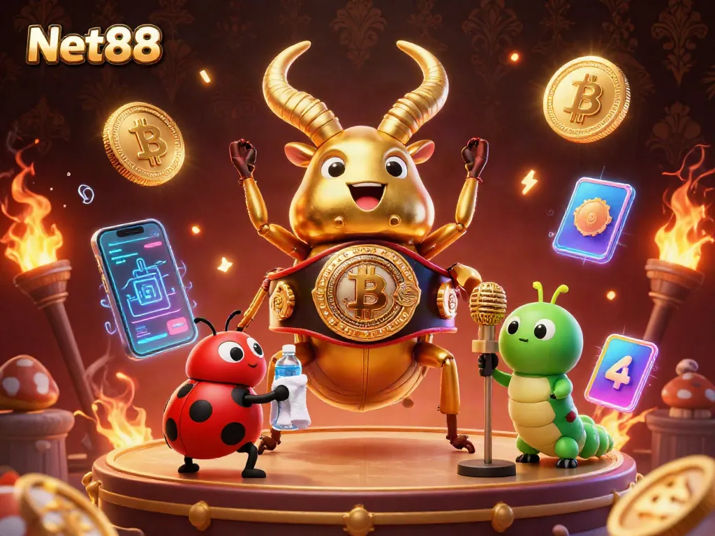 Net88 showcases thrilling betting strategies in an engaging 3D casino illustration.