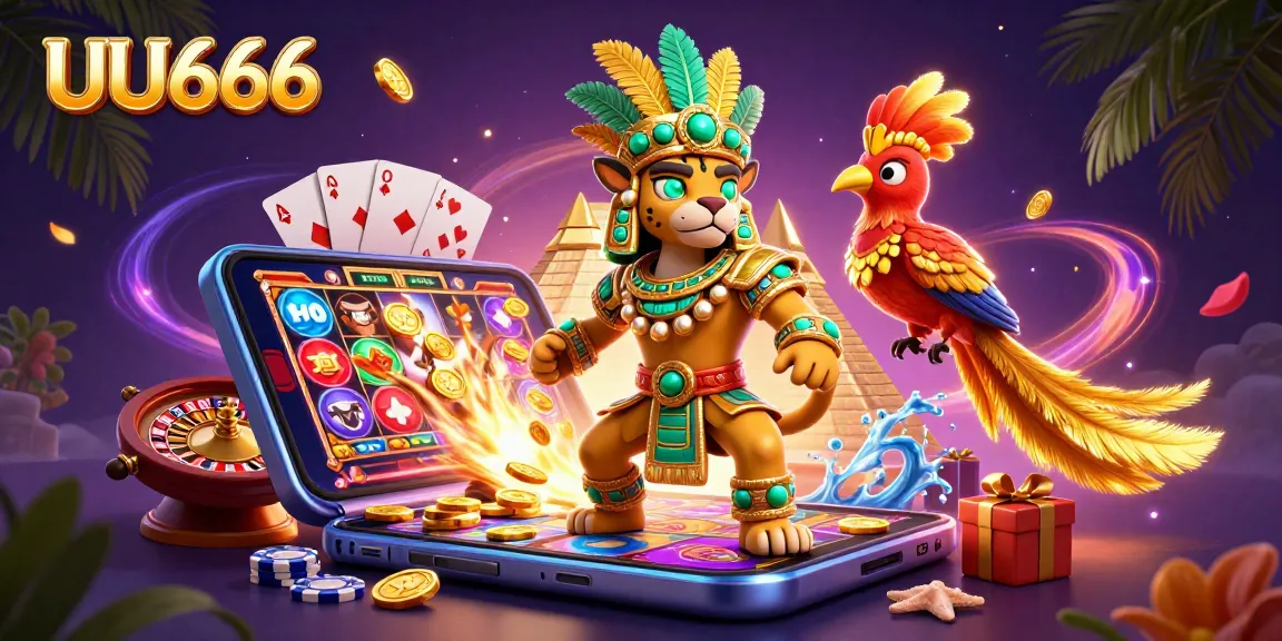Win big with UU666 in an enchanting casino world filled with vibrant slot games and festive elements.