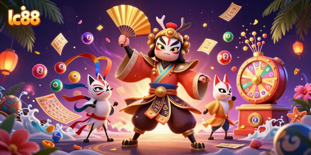 Experience thrilling entertainment at lc88 with dynamic lottery elements and vibrant casino imagery.