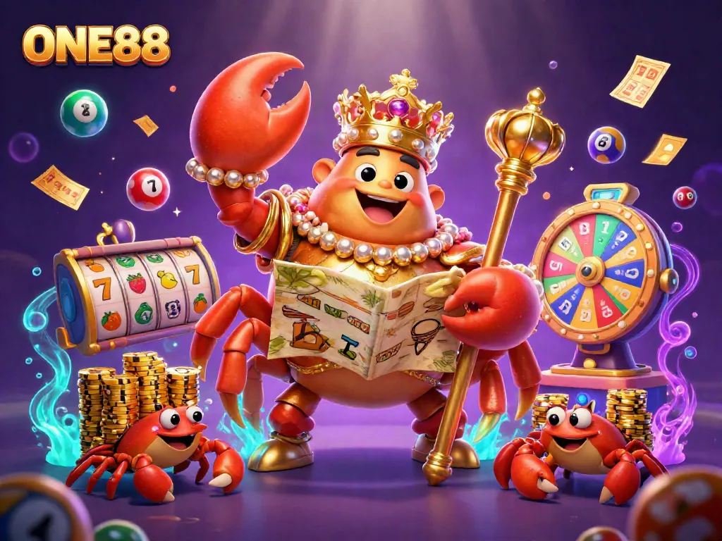 Experience thrilling gameplay with ONE88's exciting slot reels and vibrant lottery elements.