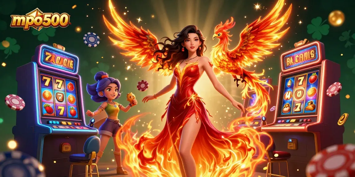Experience the thrill of winning at mpo500 with vibrant slot machines and dynamic characters.