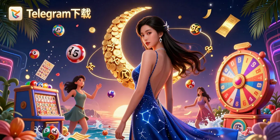 通过Telegram下载在充满活力的赌场主题插图中体验激动人心的彩票乐趣。
