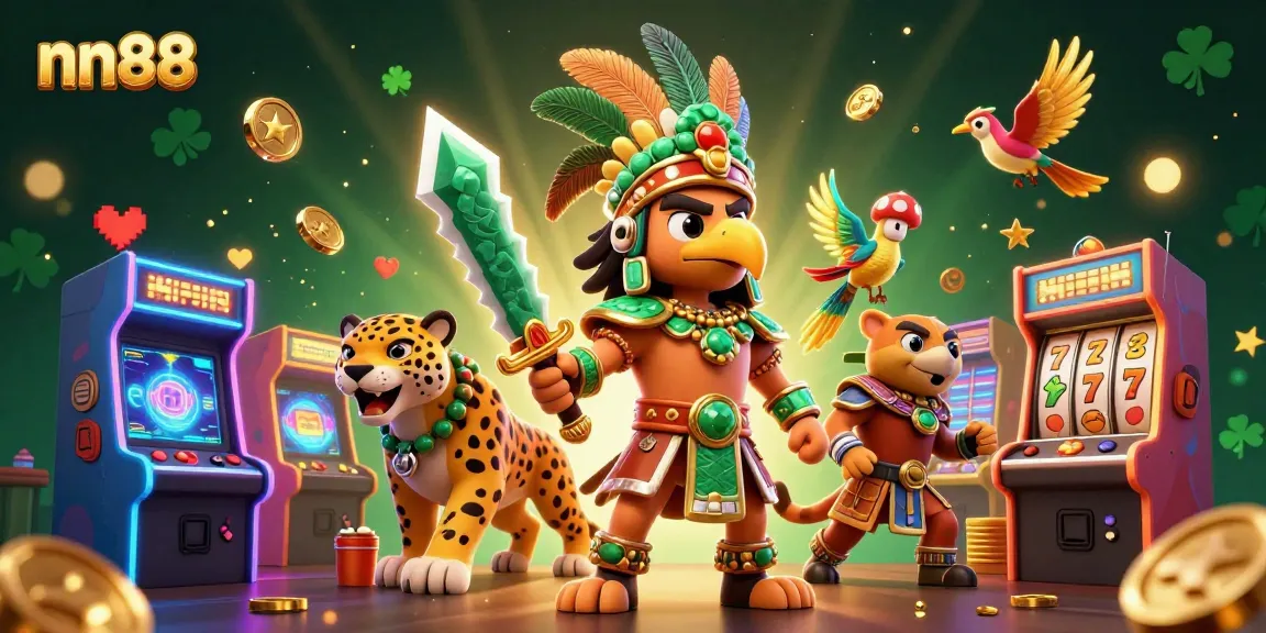 Experience thrilling slots at nn88 with vibrant characters and casino elements in a dynamic game scene.
