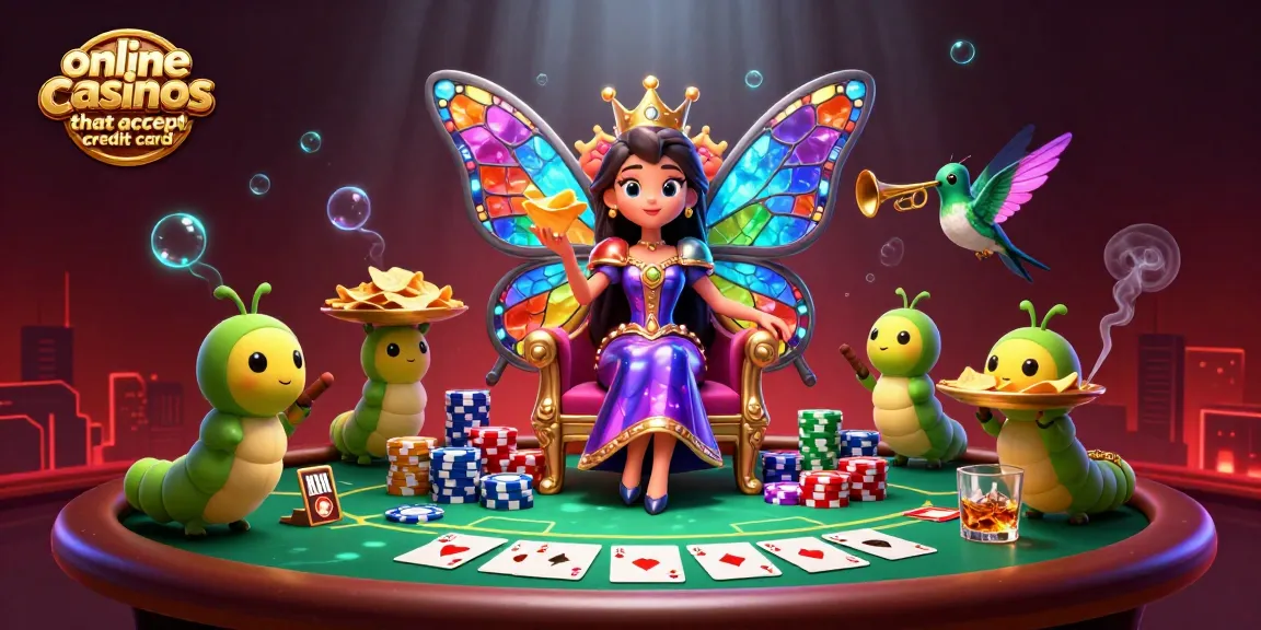 Experience the thrilling world of online casinos that accept credit card with vibrant gaming scenes.