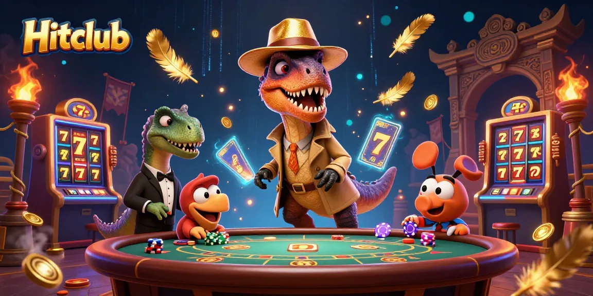 Hitclub velociraptor card counter playing blackjack amid vibrant casino action