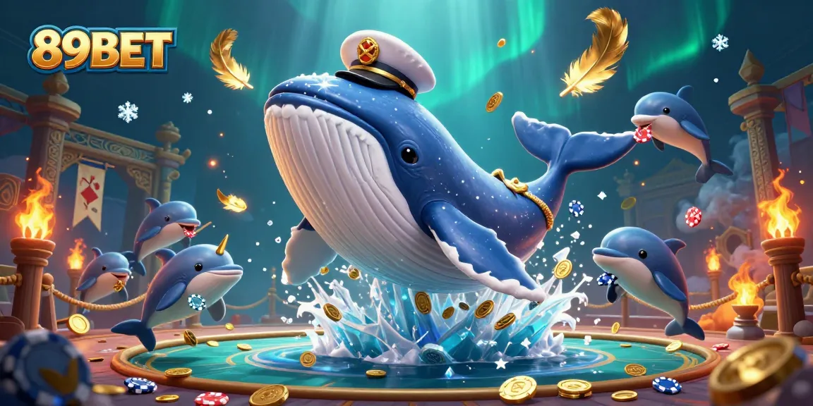 Experience the thrilling world of 89BET with captivating casino adventures and playful aquatic characters.