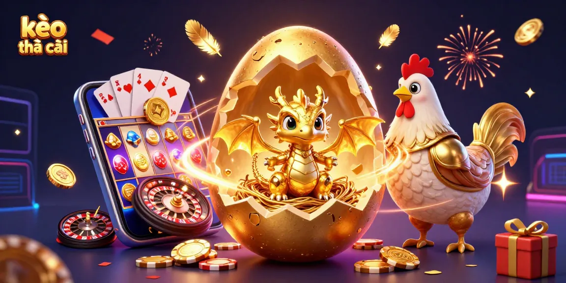 Engage with kèo nhà cái dynamics through a vibrant 3D illustration showcasing golden elements and exciting game features.