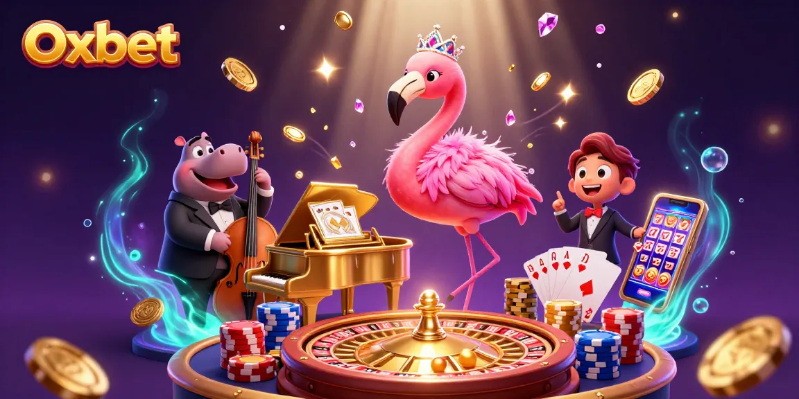 Experience thrilling gameplay at Oxbet with a vibrant 3D casino scene featuring exciting game elements.