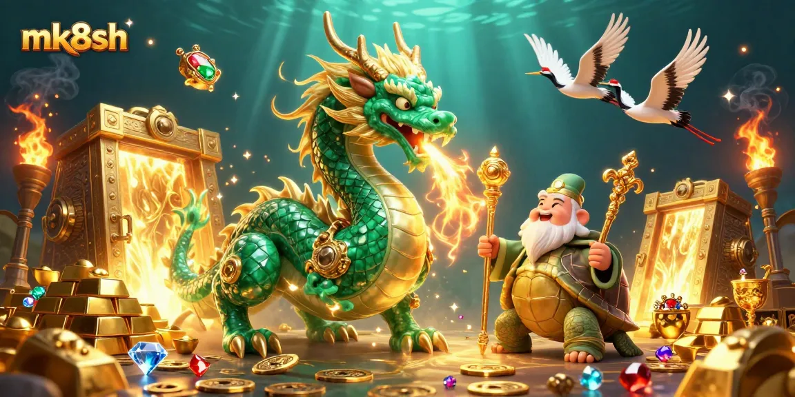 Experience thrilling wins with mk8sh as the emerald dragon and lucky cranes soar above treasures.