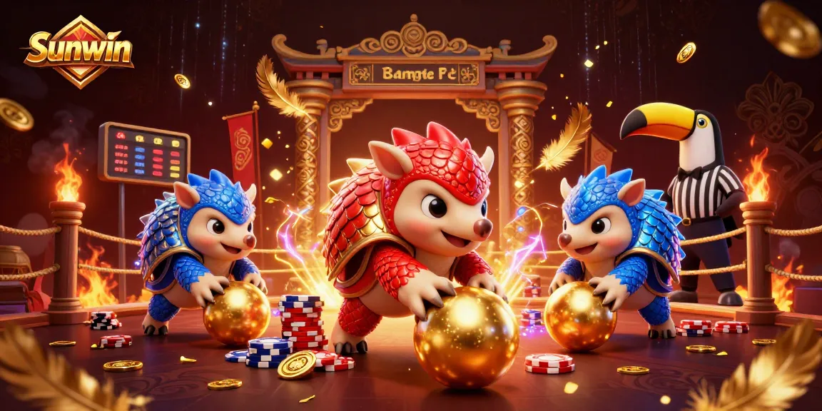 Experience thrilling betting action at Sunwin with vibrant pangolin characters amidst colorful casino elements.