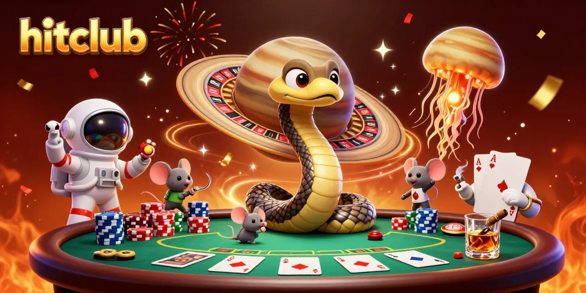 Hitclub players engaging in cosmic roulette fun, betting on Saturn's rings, enjoying casino excitement.