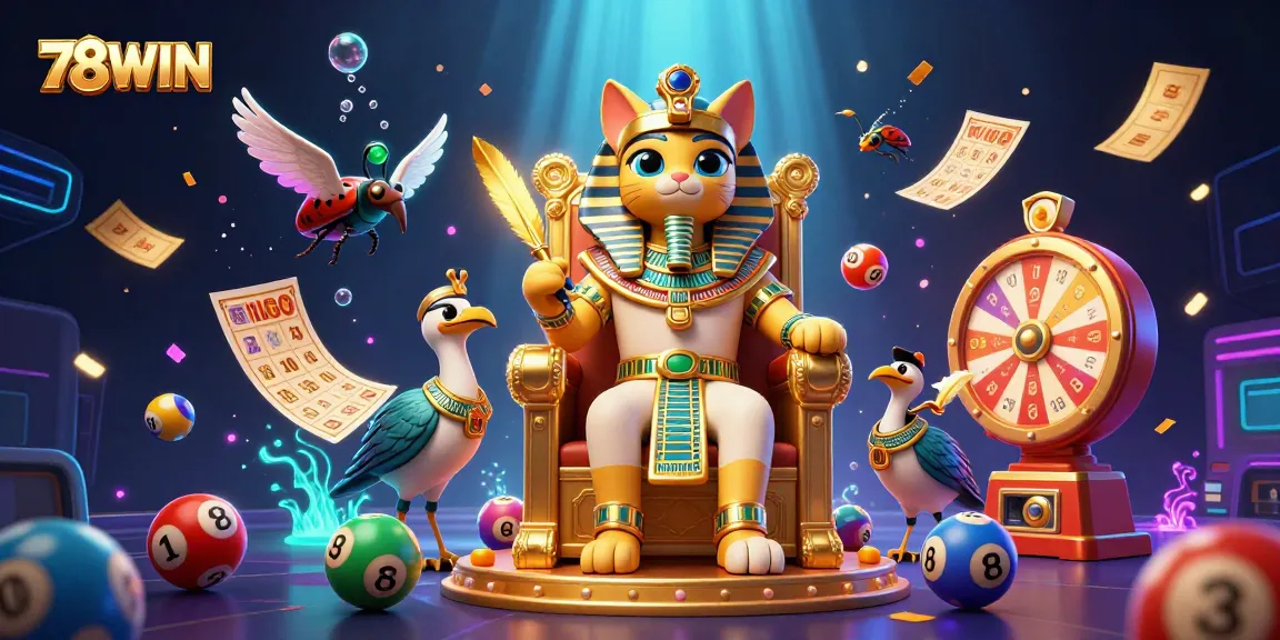 Experience exciting gaming moments at 78WIN with our Egyptian-themed casino scene full of rich details and vibrant colors.