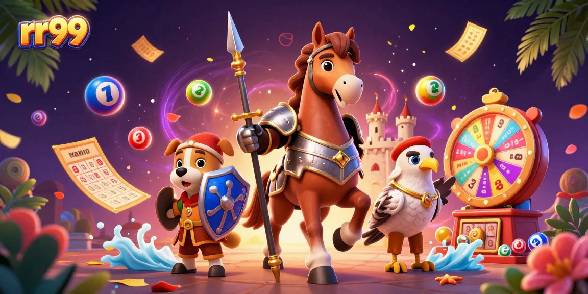 Experience the excitement of rr99 with animated characters, vibrant gaming elements, and thrilling visuals.