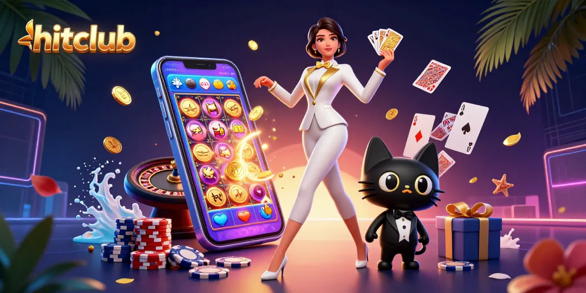 Hitclub players enjoying a lively casino scene with 3D characters and vibrant gaming elements.