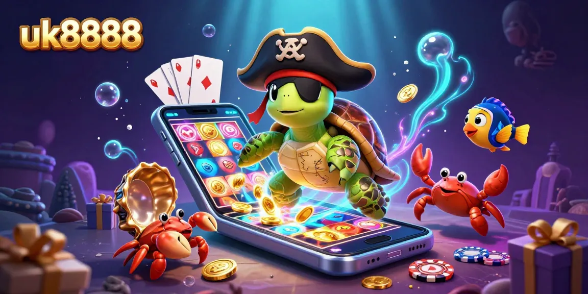 Engage with uk8888 and experience thrilling gameplay surrounded by 3D pirate turtle and playful sea creatures.