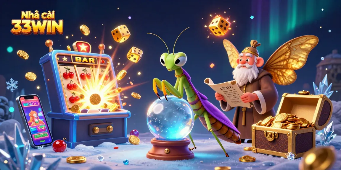 Engage with Nhà cái 33WIN through a vibrant scene filled with casino excitement, showcasing dynamic game elements.