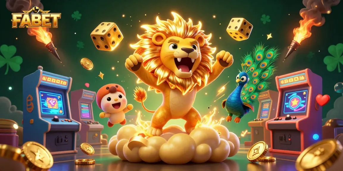Experience the thrill of FABET with a vibrant 3D casino scene featuring dazzling characters and dynamic game elements.