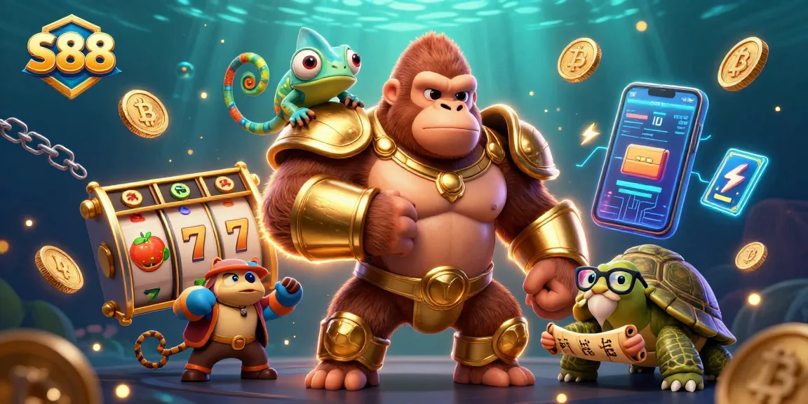 Engage in S88 gaming excitement with vibrant symbols, characters, and energy-filled atmosphere.