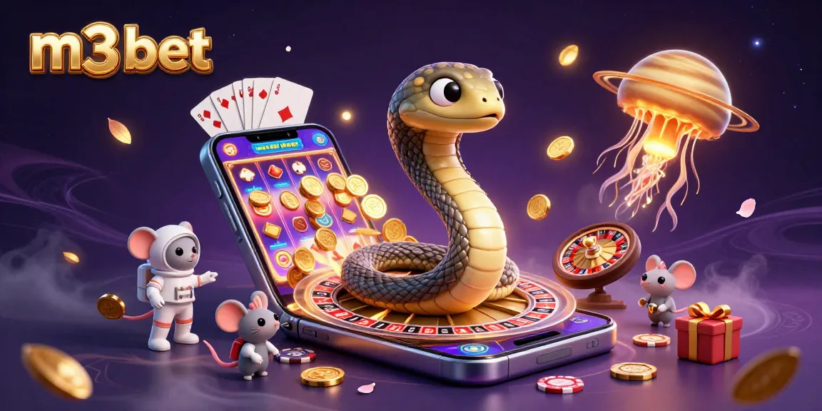 Experience the thrill of m3 bet with this vibrant 3D casino illustration filled with action and excitement.