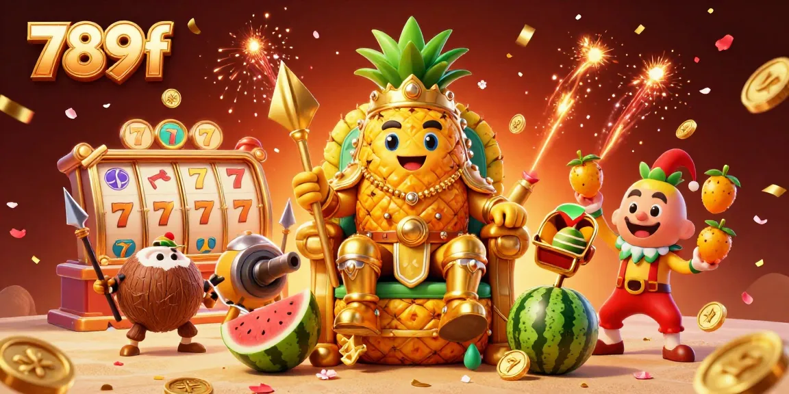 Experience epic gameplay at 789f with dynamic casino illustrations featuring slot reels and colorful characters.