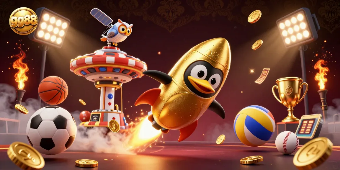 Bet on thrilling adventures with gg88, featuring dynamic casino elements and a vibrant 3D scene.