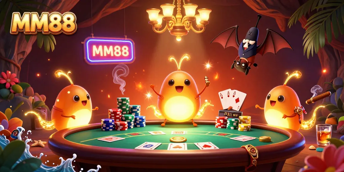Join the excitement at MM88 casino, illuminated by glowworms and a bat dealer, playing poker!