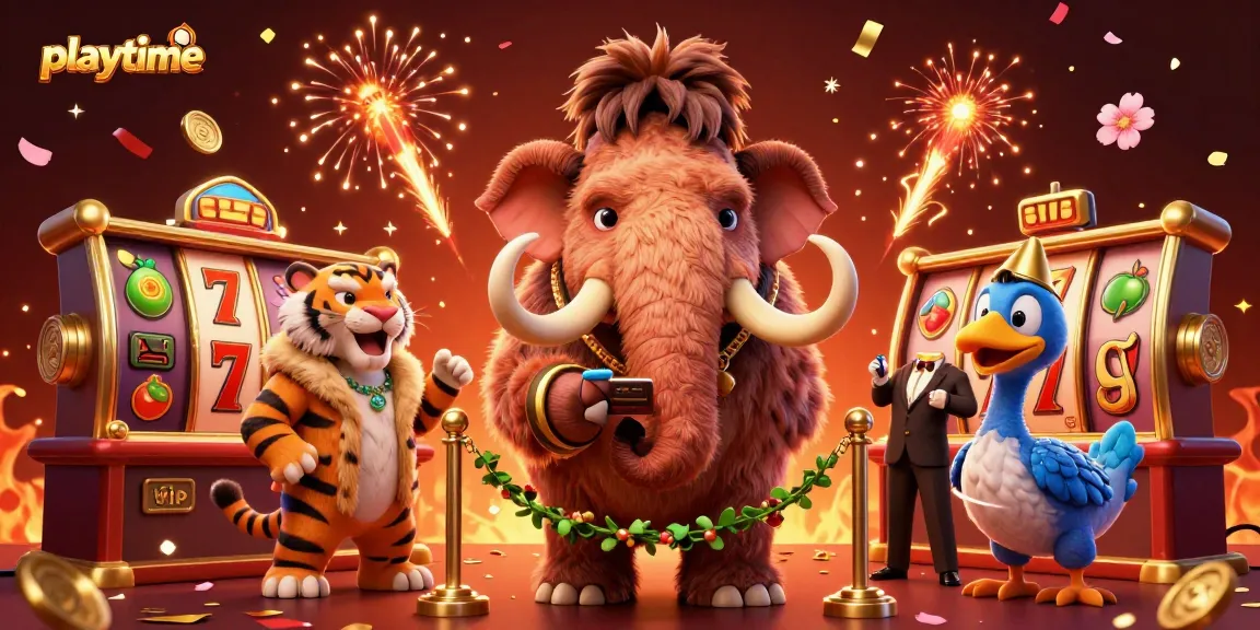 Experience playtime at this vibrant casino scene featuring lively characters and dynamic gaming elements.