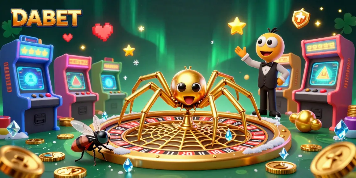 DABET players enjoying immersive game experience with a golden spider and roulette-themed scene.