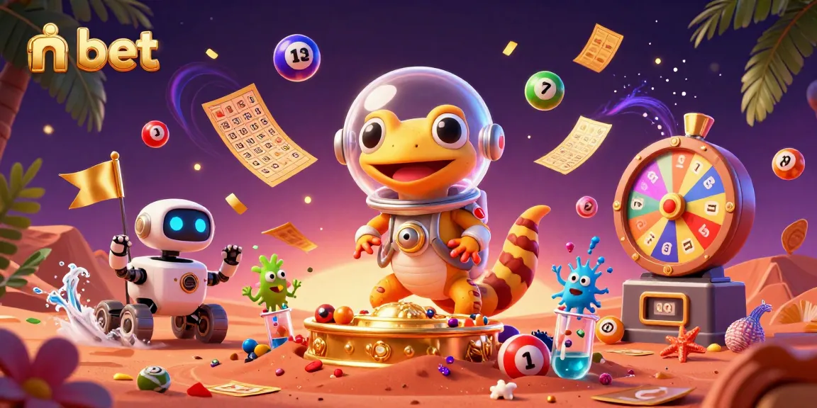 Engage with n bet's Martian adventure at a golden casino amidst vibrant elements and alien excitement.
