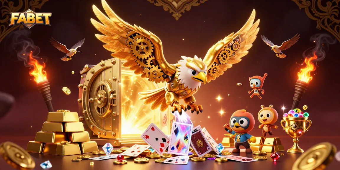Experience thrilling wins with FABET in an enchanting casino scene filled with gold and fortune.