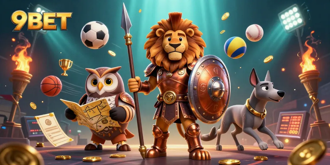 Experience the thrill of betting at 9BET with an engaging, dynamic sports illustration.