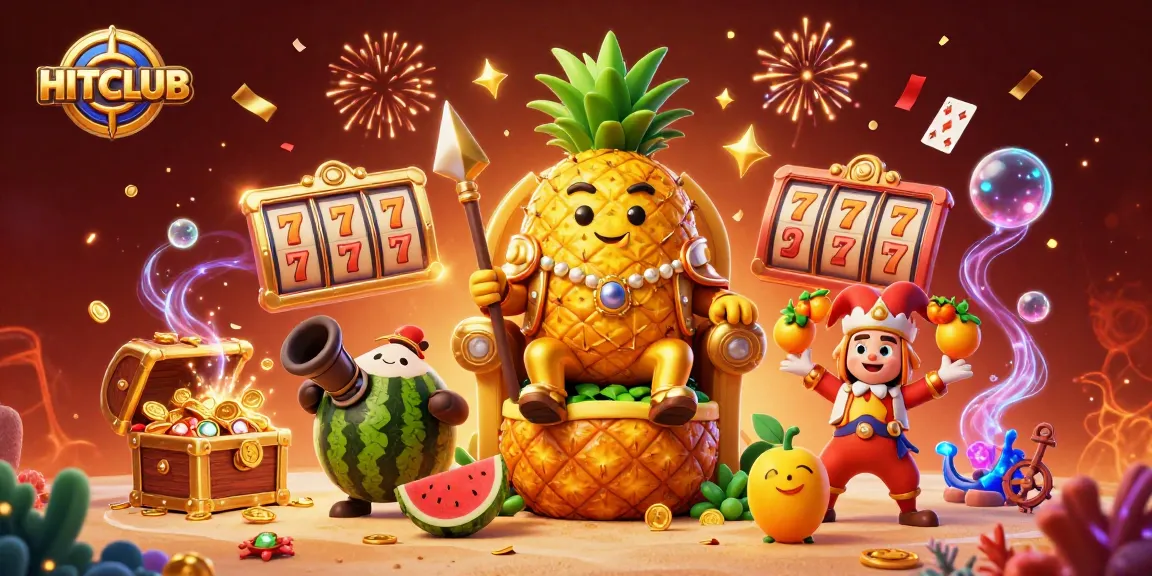 Experience the vivid action at HITCLUB with vibrant casino characters amidst a dazzling celebration.