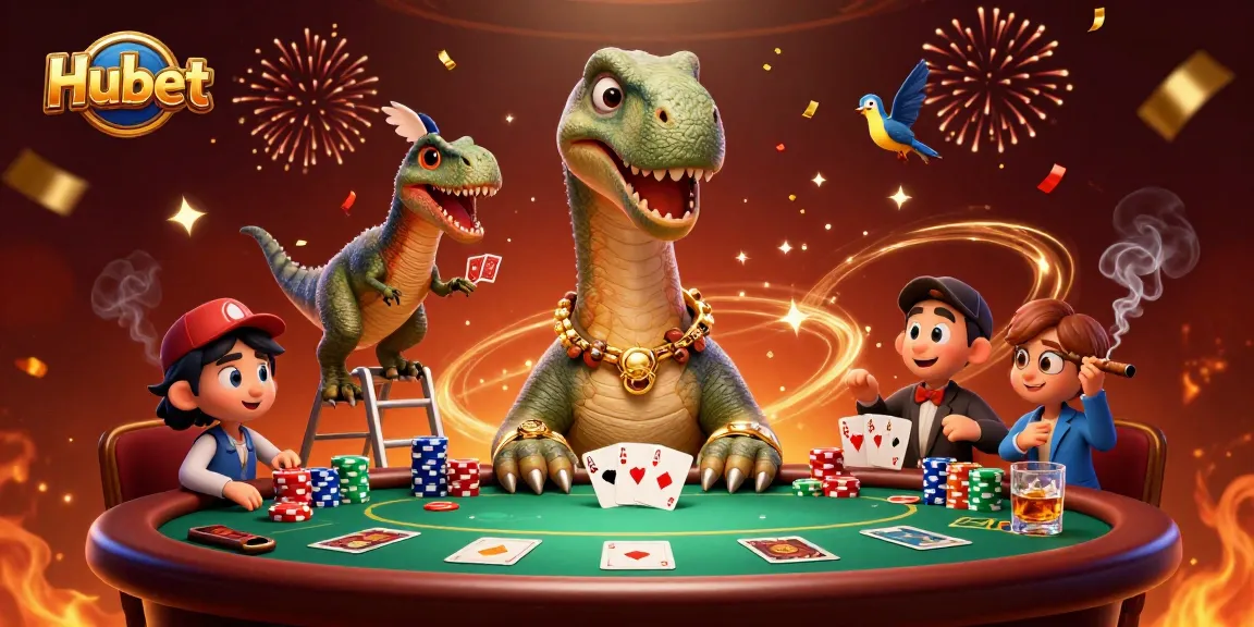 Engage with Hubet's thrilling excitement at the poker table with a unique 3D casino scene.