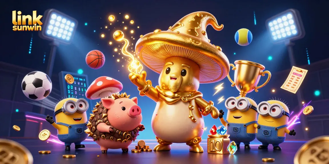 Engage with exciting gameplay at link sunwin, featuring a vibrant 3D illustration of magical characters and dynamic casino elements.