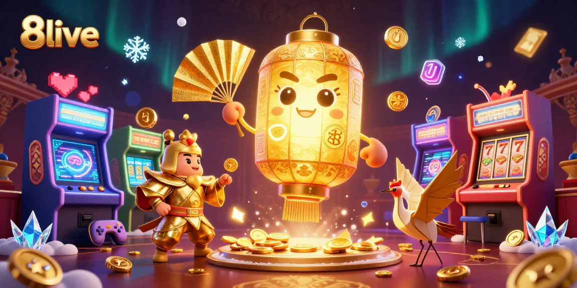 Engage with 8live’s vibrant casino atmosphere featuring golden spirits and dynamic games.