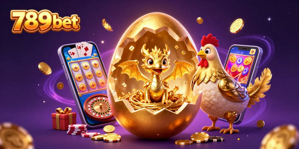 Experience the thrill of 789 bet with a golden dragon and casino elements in a vibrant 3D scene.
