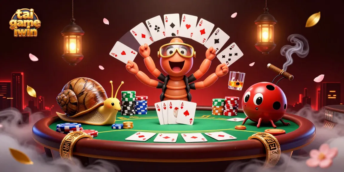 Engage in tai game iwin with vibrant characters at a dynamic casino scene featuring a millipede dealer and exciting gameplay.