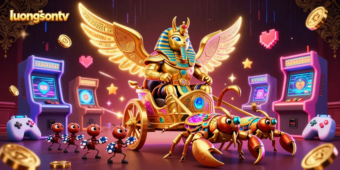 Experience thrilling gameplay at luongsontv with a vibrant, dynamic casino-themed illustration.