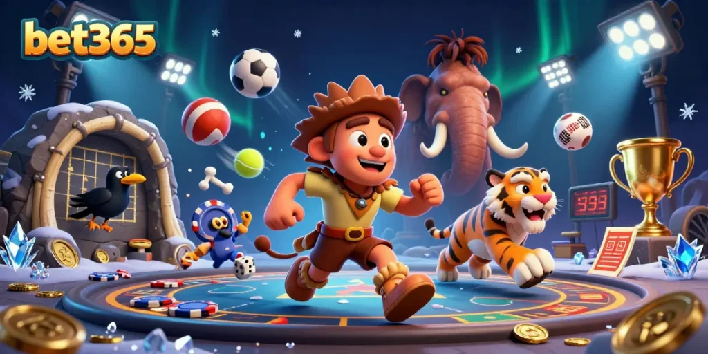 Join the thrill at bet365's vibrant prehistoric casino with dynamic sports action.