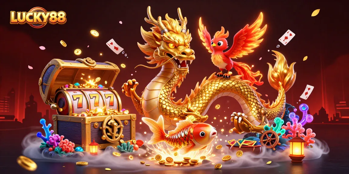 Experience the thrilling LUCKY88 slot with vibrant characters and dynamic gaming elements
