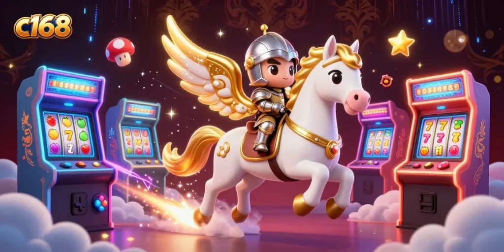 Engage with the thrilling world of c168 casino gaming featuring vibrant arcade elements and dynamic characters.