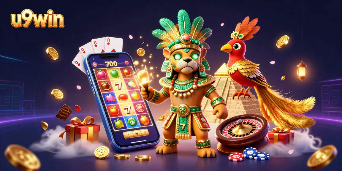 Experience u9win's vibrant slot gaming in a mystical 3D atmosphere with thrilling elements.