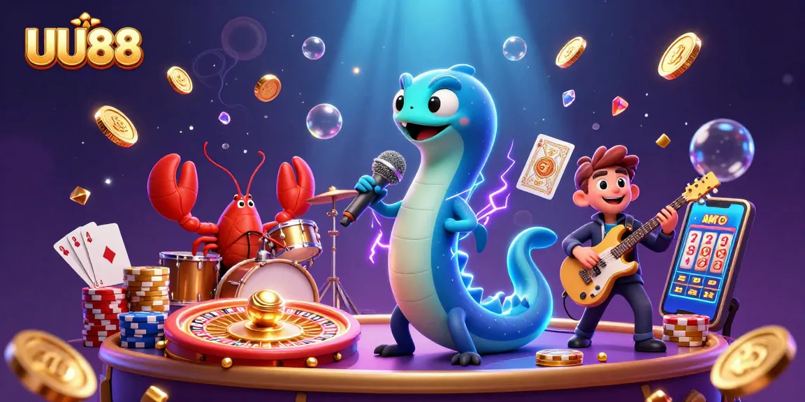 Win big at UU88's underwater casino with electric eel DJ and colorful games!