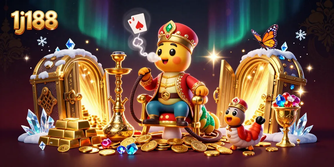 Experience the thrilling excitement of 1j188's casino games with vibrant 3D illustration.