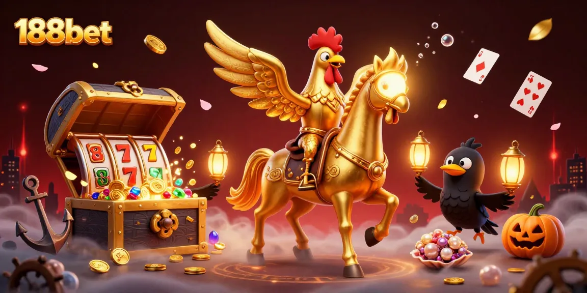 Experience thrilling gameplay with 188bet in a vibrant casino scene filled with exciting slot elements.